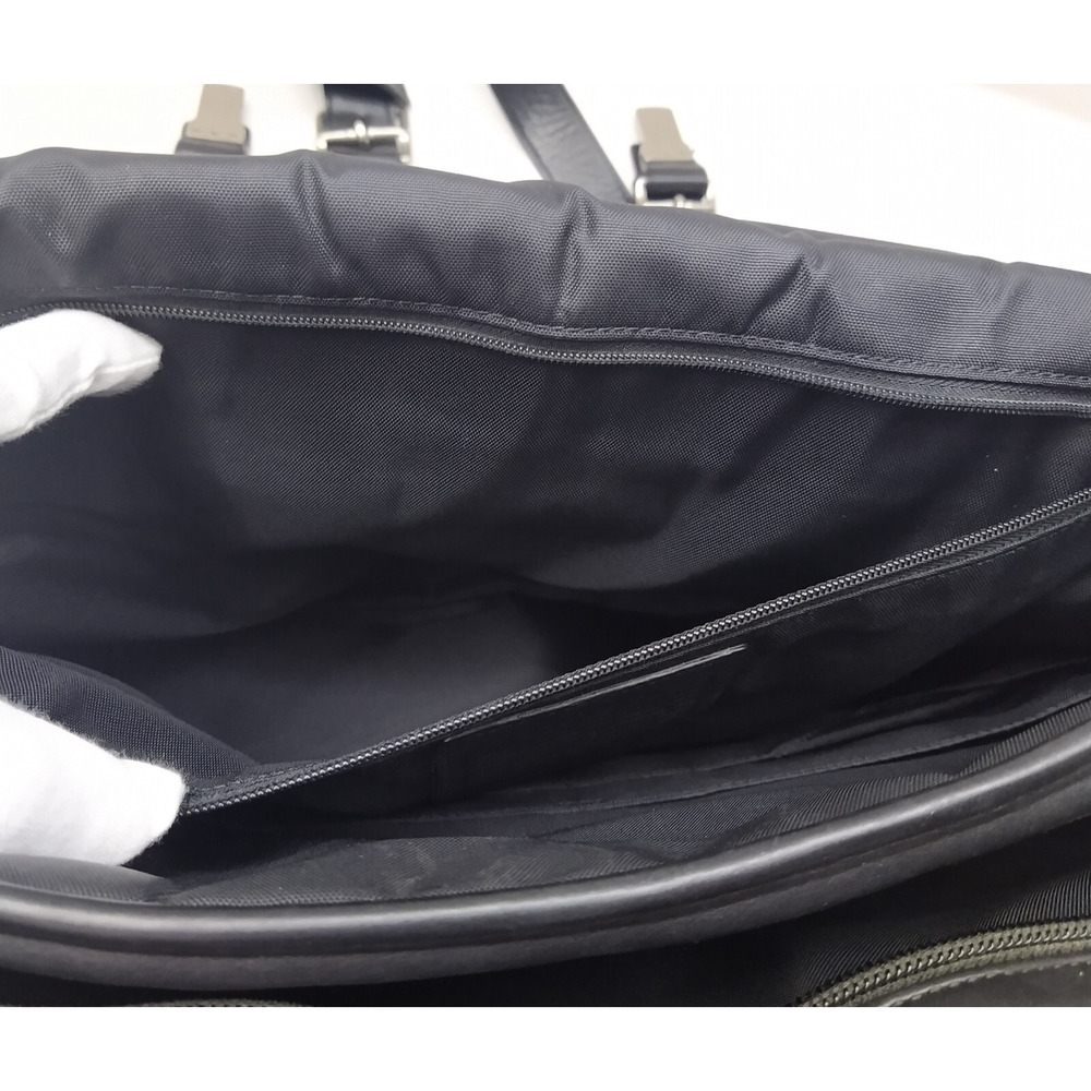 Coach Black Leather Double Pushlock Briefcase Laptop Business Crossbody Bag - Picture 14 of 16